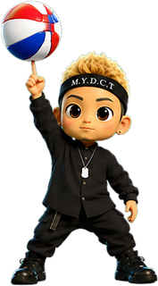 ボールを指先で回すキャラクター